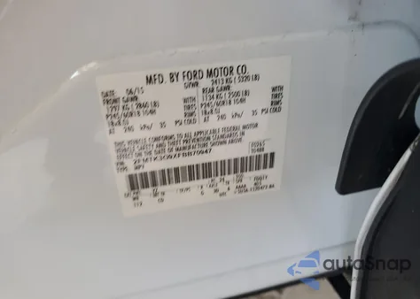 2015 Ford Edge Se z USA, uszkodzony, nr VIN 2FMTK3G9XFBB70947